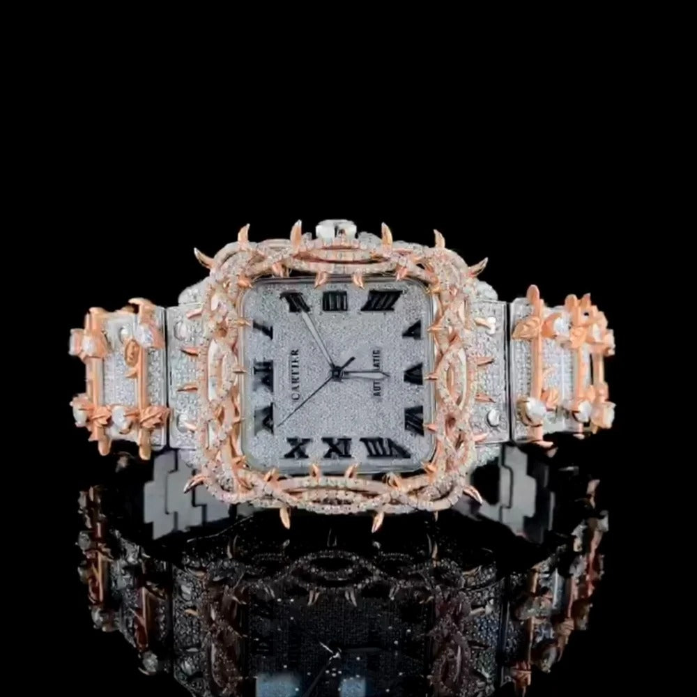 Trending Customized Iced Out Moissanite Watch Stainless Steel Best Quality Diamond Watch for Men