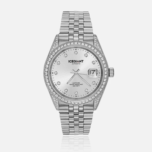 Fully moissanite Diamond Studded Men's Wrist Watch With Customized Pattern