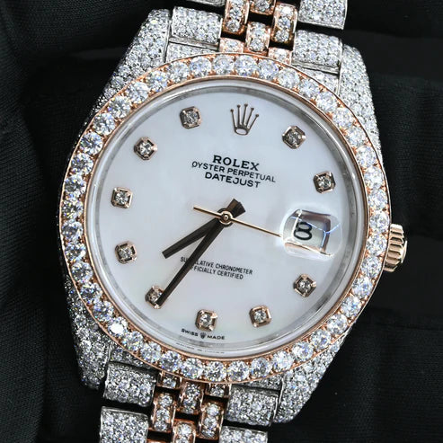 Fully moissanite Diamond Studded Men's Wrist Watch With Customized Pattern