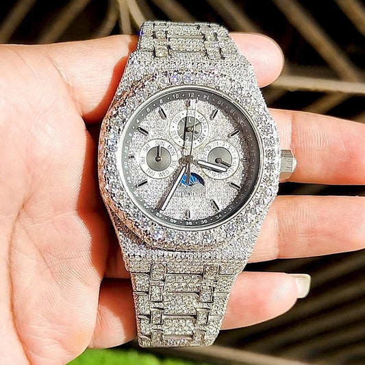 fully iced out AP moissanite watch