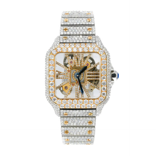 Fully moissanite Diamond Studded Men's Wrist Watch With Customized Pattern