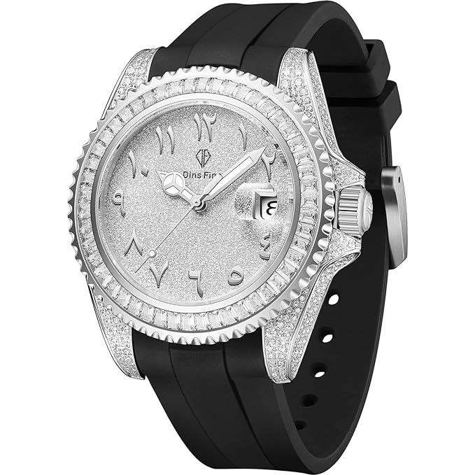 Men's Watch Iced Out Bling Diamonds Automatic Stainless Steel Wrist Watches