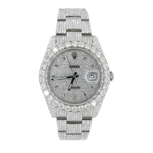 Fully moissanite Diamond Studded Men's Wrist Watch With Customized Pattern