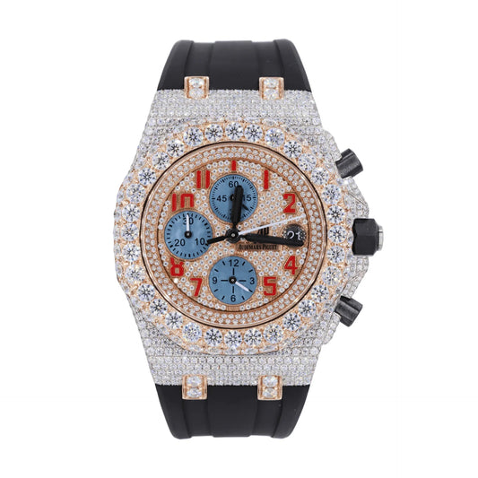 AP Fully moissanite Diamond Studded Men's Wrist Watch With Customized Pattern