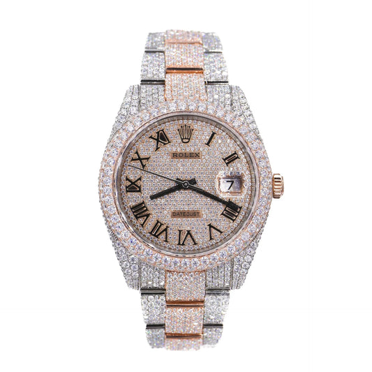 Fully moissanite Diamond Studded Men's Wrist Watch With Customized Pattern