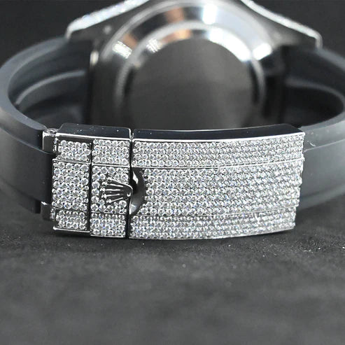 Fully moissanite Diamond Studded Men's Wrist Watch With Customized Pattern