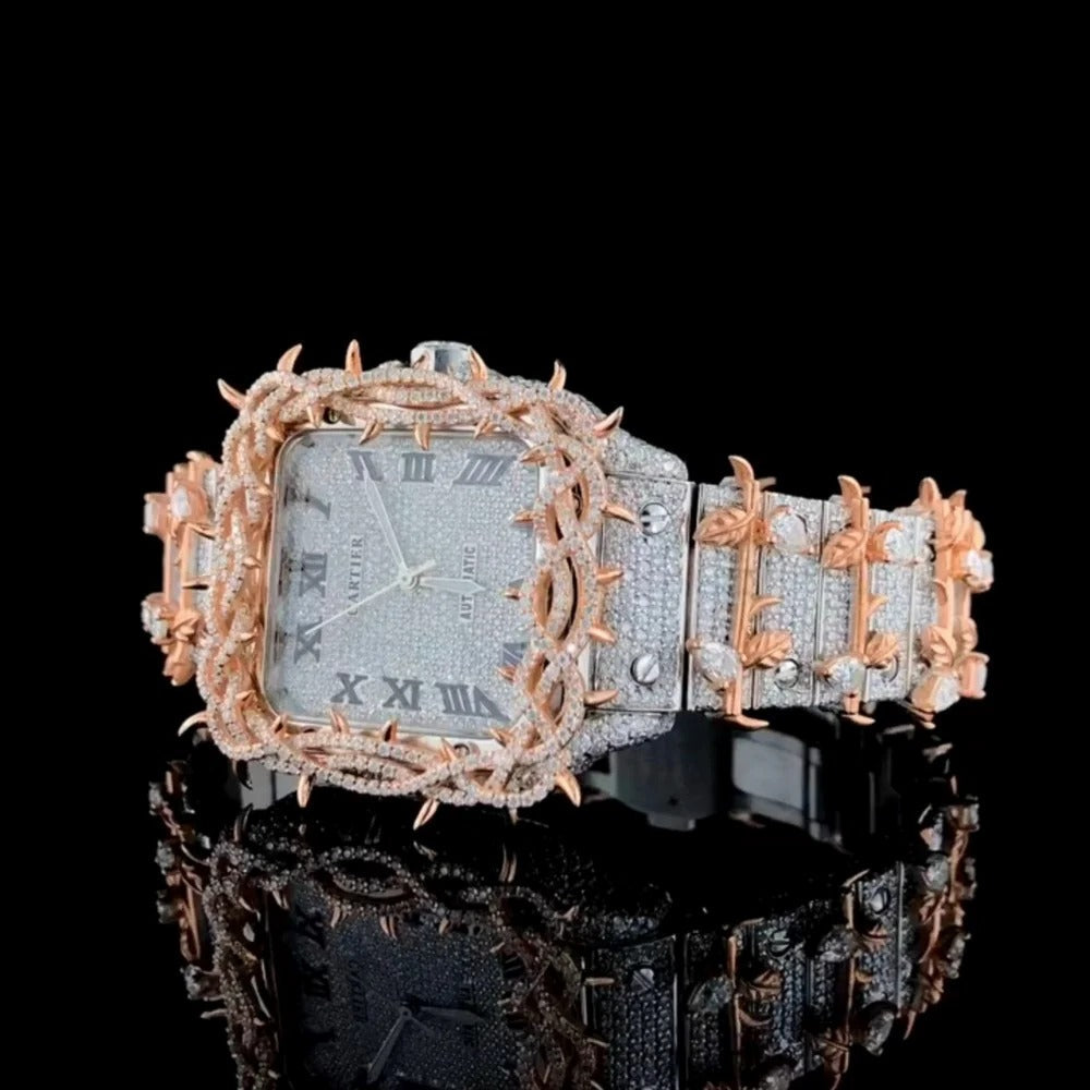 Trending Customized Iced Out Moissanite Watch Stainless Steel Best Quality Diamond Watch for Men