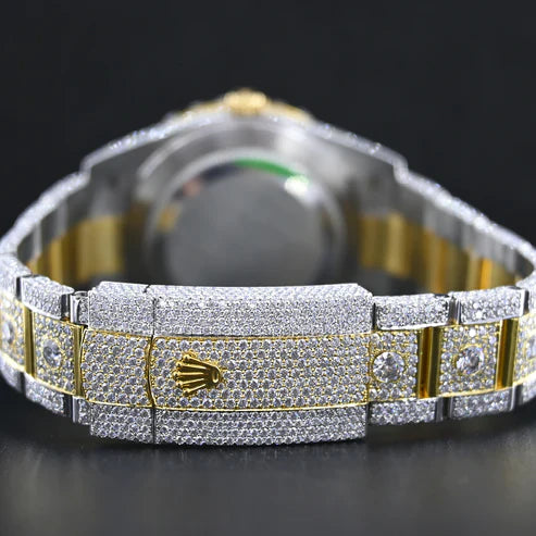 Fully moissanite Diamond Studded Men's Wrist Watch With Customized Pattern