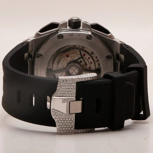 Fully moissanite Diamond Studded Men's Wrist Watch With Customized Pattern