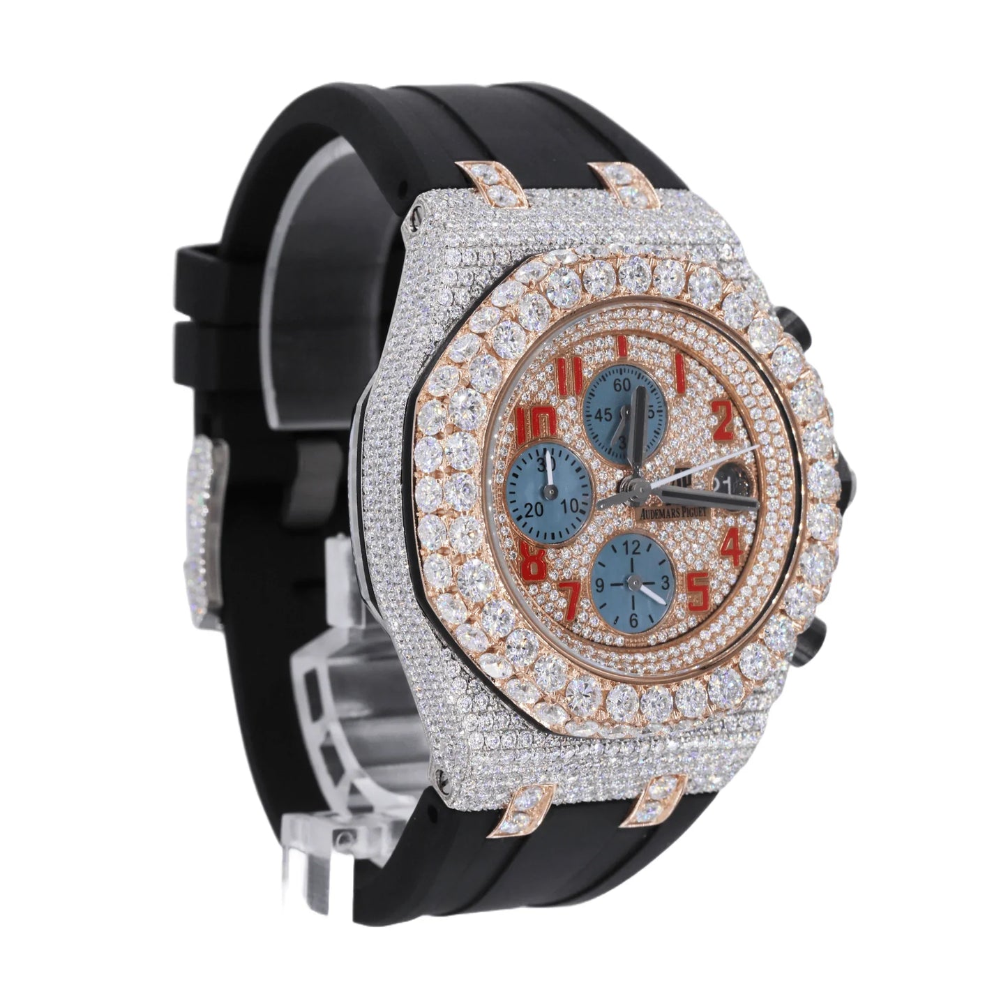 AP Fully moissanite Diamond Studded Men's Wrist Watch With Customized Pattern