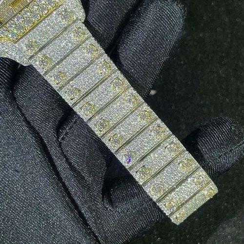 Cartier Santos fully iced out Moissanite Diamond Watch - Luxury Wristwat