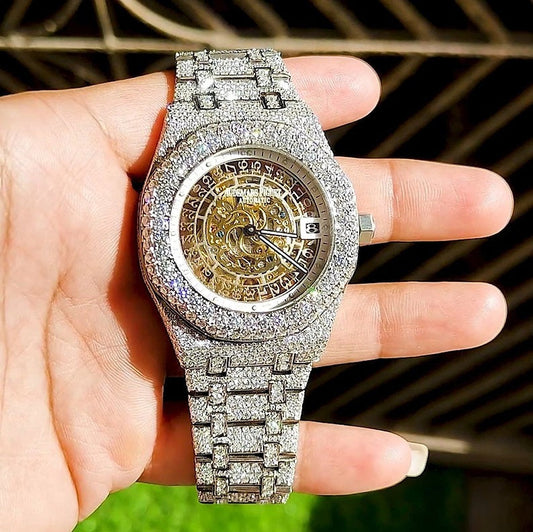 fully iced out AP moissanite watch