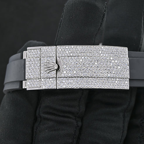 Fully moissanite Diamond Studded Men's Wrist Watch With Customized Pattern