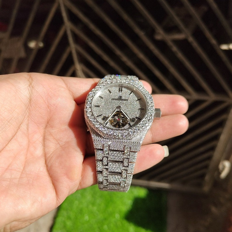 fully bust down AP moissanite watch