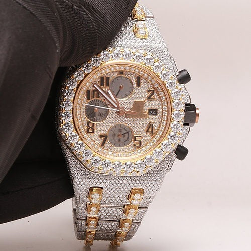 Fully Iced out Audemars Piguet Royal Oak Offshore - Moissanite Diamond Watch